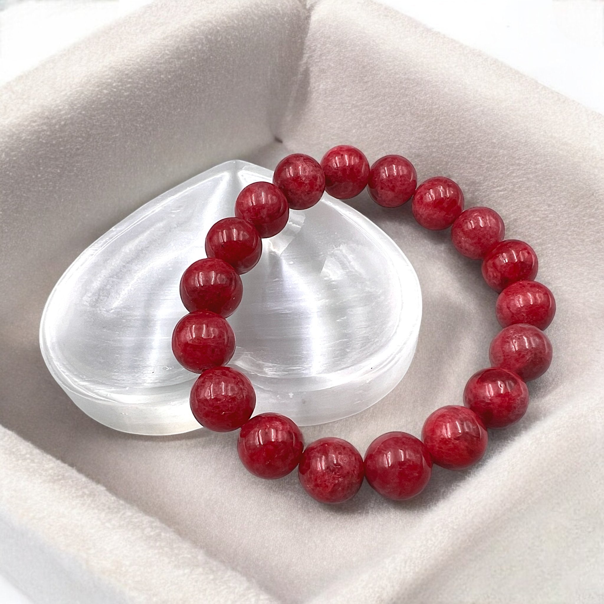 Sakura Rhodonite Crystal Bead Bracelet - Tranquilite