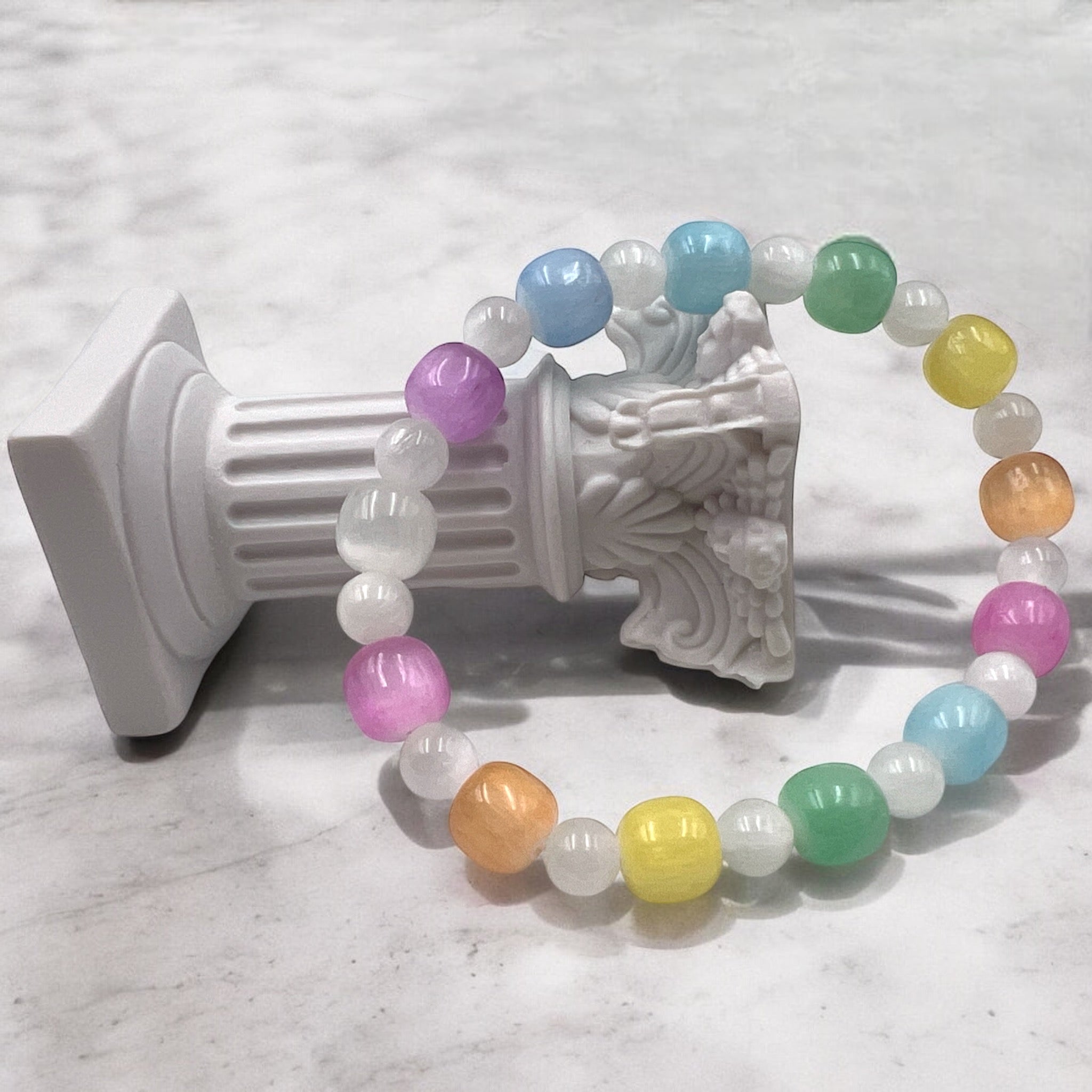 Selenite Bead Design Bracelet - Tranquilite