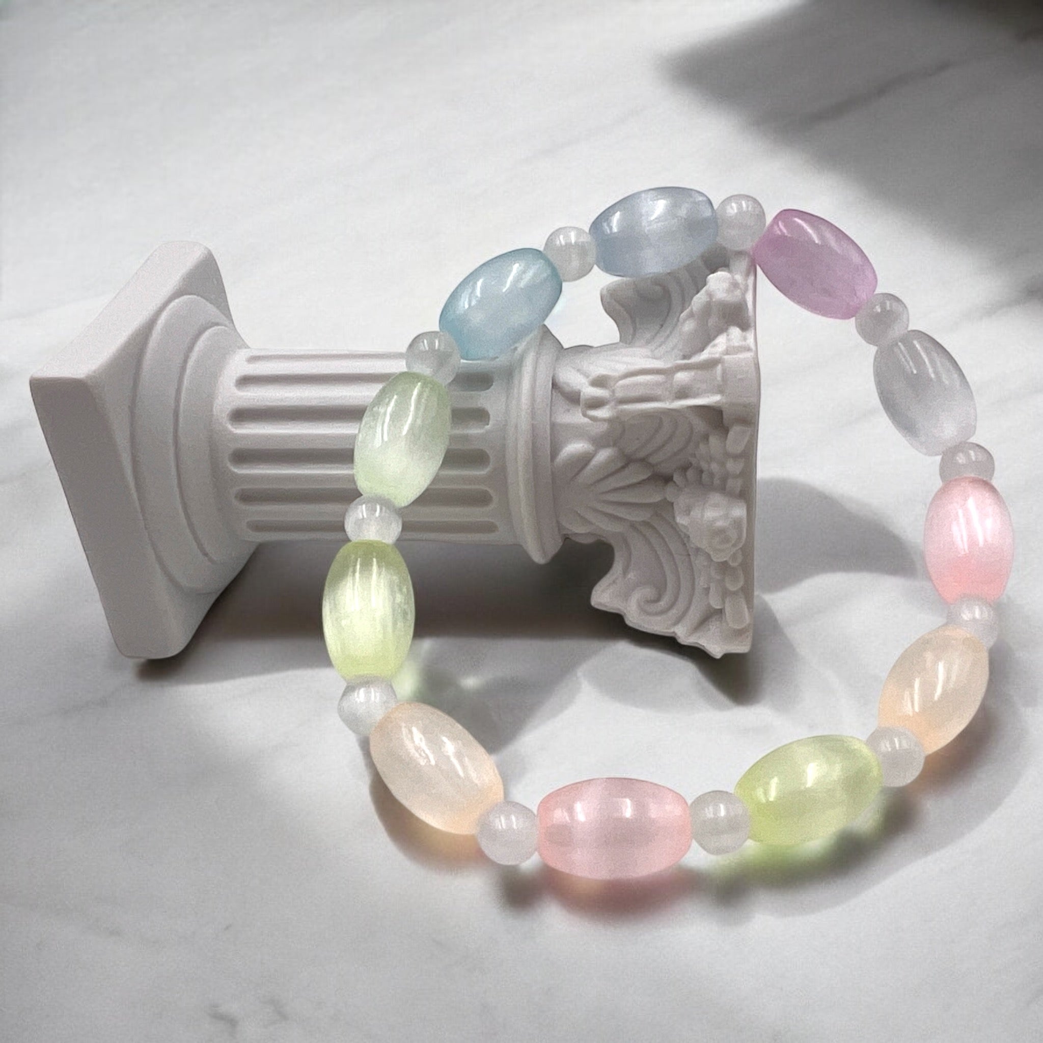 Selenite Bead Design Bracelet - Tranquilite