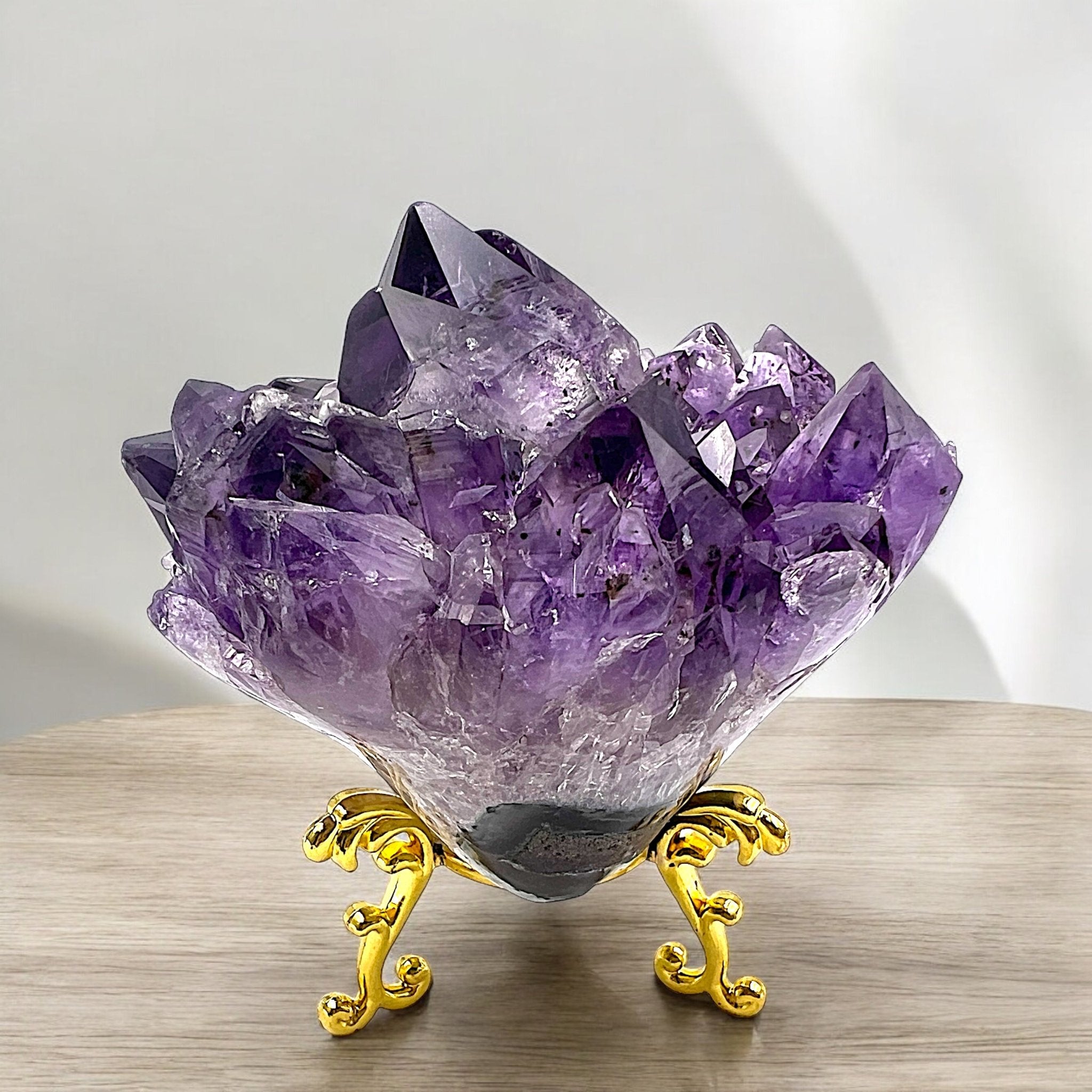 Violet Amethyst Crystal Flower with Calcite - Tranquilite