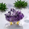 Violet Amethyst Crystal Flower with Calcite - Tranquilite