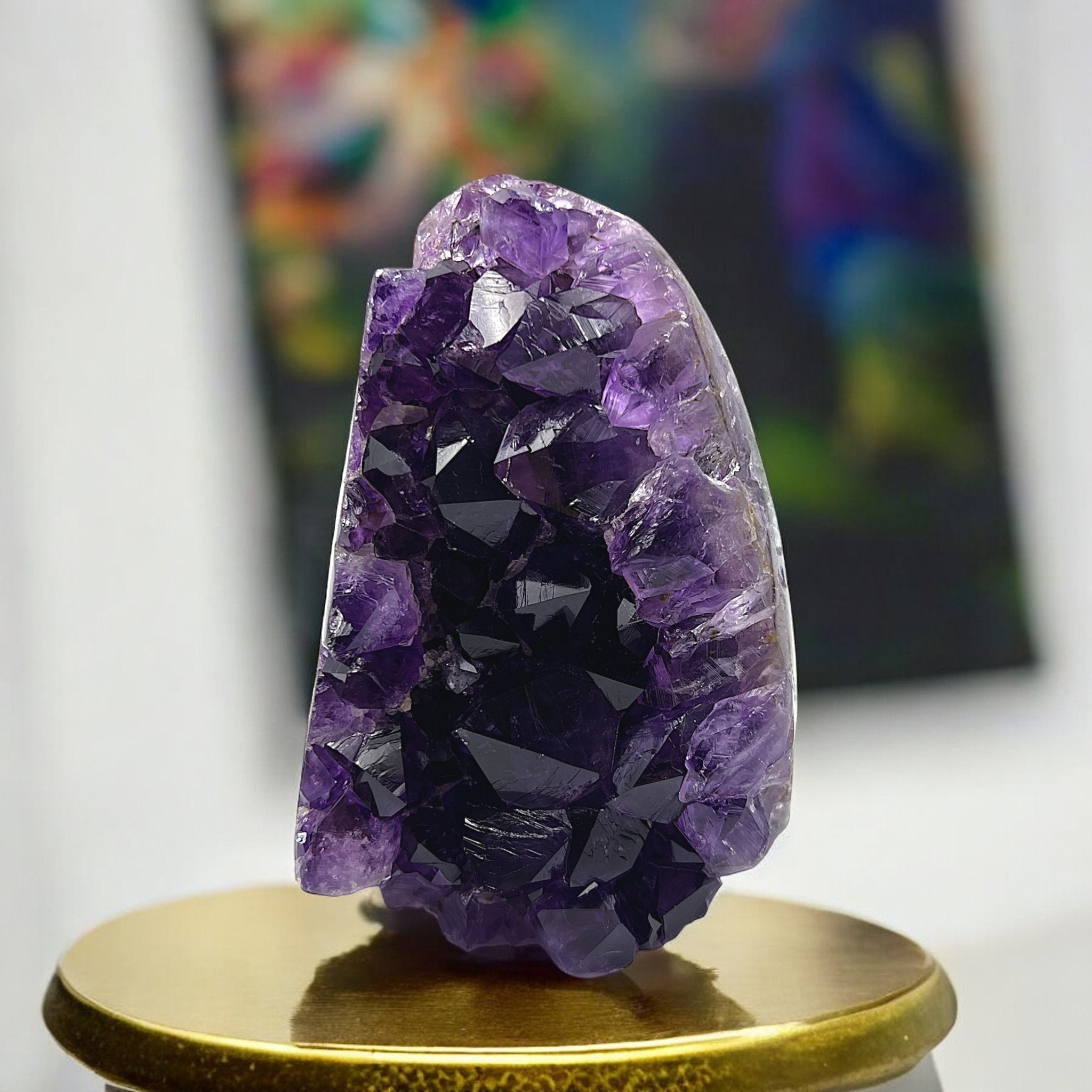 Violet Amethyst Geode with Gold Inclusions - Tranquilite